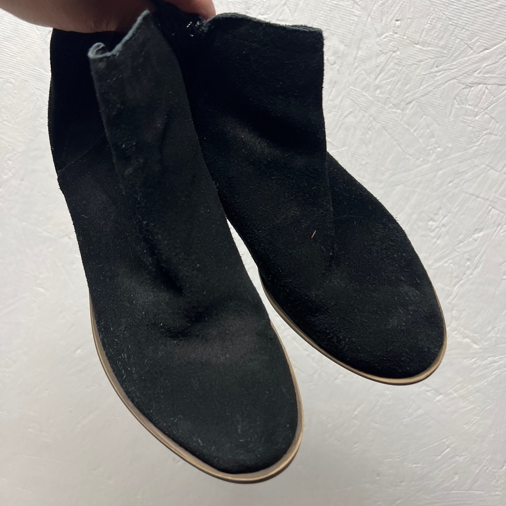 KENSIE Garry Black Leather Suede Ankle Zip-Up Booties Women's 8.5 - Picture 7 of 7